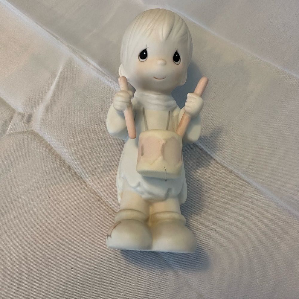 Precious Moments vintage porcelain statue figurine drummer